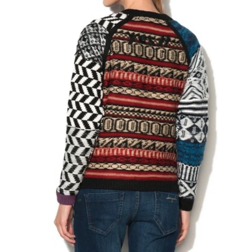 Desigual child size Xl could be women’s small patchwork sweater, jacket zipper - Picture 11 of 12